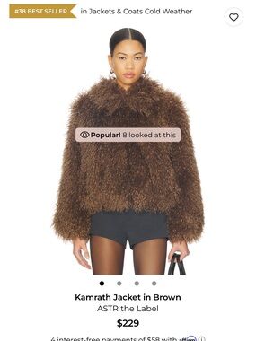 ASTR Plush Teddy Jacket in Brown BNWT